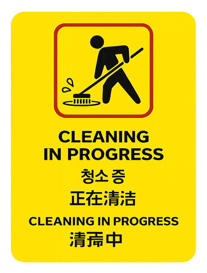 ChatGPTが生成した清掃中の立て札